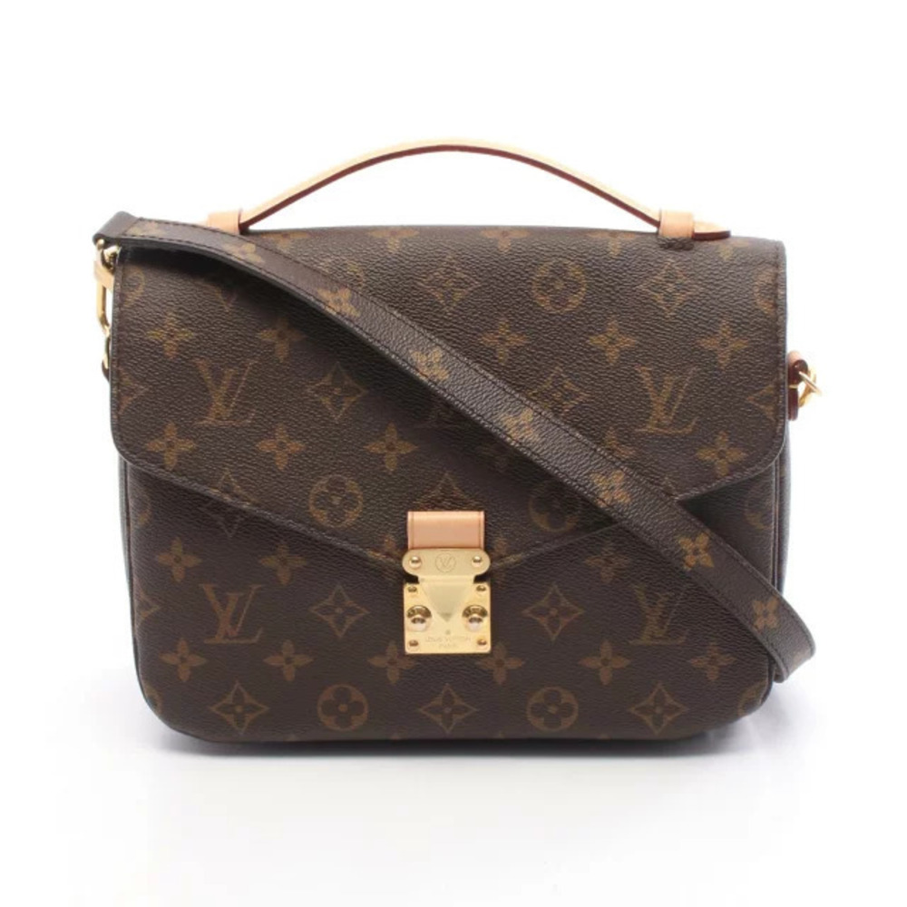 Louis Vuitton Pochette Metis Handbag Canvas Leather Monogram Brown